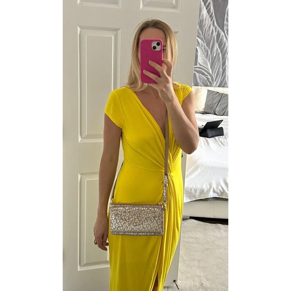 Lodis Wristlet / Crossbody Leather Access. Bag Purse Silver & Tan Animal print - Picture 6 of 10